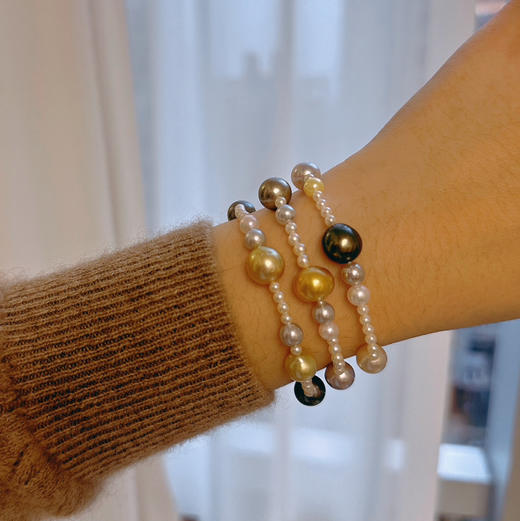 解锁双倍快乐 一条可以拆分成3条手链的项链 全海水珠王炸组合 南洋金珠 大溪地 akoya 天然烂漫且高级 巴洛克微瑕 还原自然风格 主导高级质感与色彩 以及亮度 商品图8