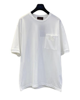 中性款刺绣口袋短袖T恤ba012