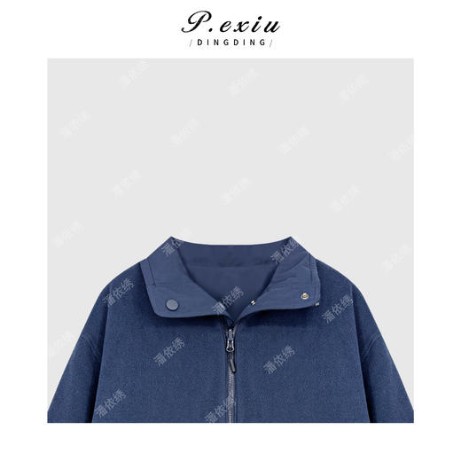 04-2潘依绣丁丁宠粉小众设计松弛感撞色织带两面穿宽松显瘦立领外套Q34419 商品图2