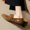 【预售5天】法式复古风刺绣百搭单鞋新款春季粗跟舒适优雅一脚蹬乐福鞋&K1817 商品缩略图1
