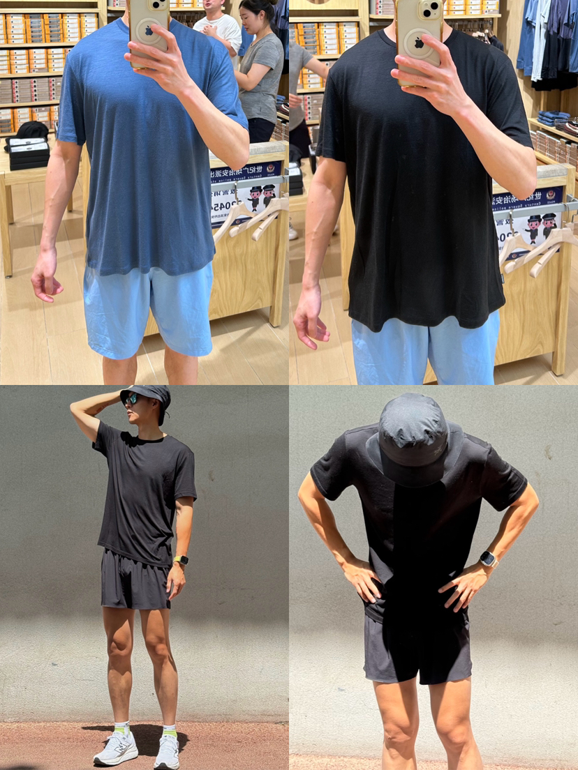 43-1 渠道圆正 炒鸡炒鸡好穿 亲肤垂坠 舒爽透气 微米极细羊毛 男士短袖T袖 老朱穿L