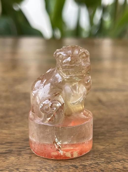 水晶雕瑞狮钮圆形印章，顺丰包邮 商品图0