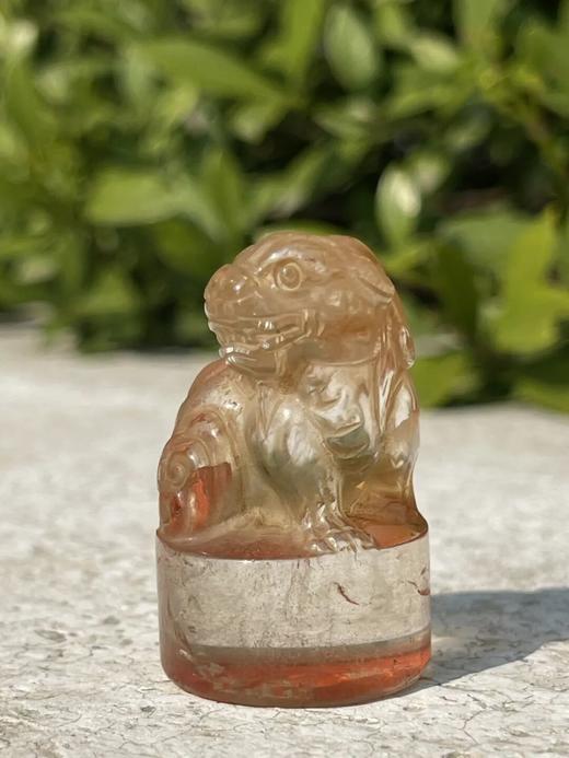 水晶雕瑞狮钮圆形印章，顺丰包邮 商品图11