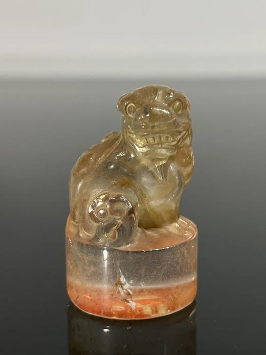 水晶雕瑞狮钮圆形印章，顺丰包邮 商品图14