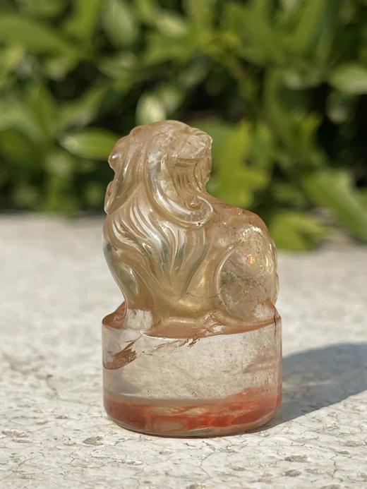 水晶雕瑞狮钮圆形印章，顺丰包邮 商品图9