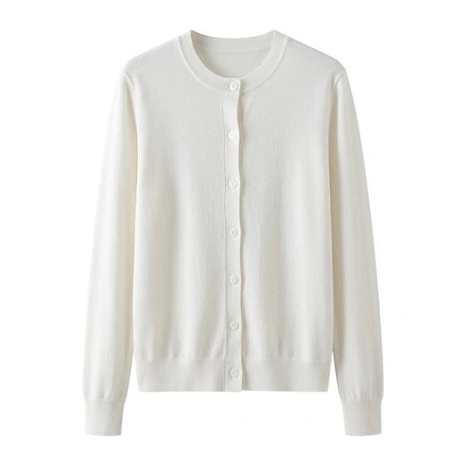 云间白樱~6A级白厂丝 羊毛宽松显瘦圆领上衣外套女 商品图1