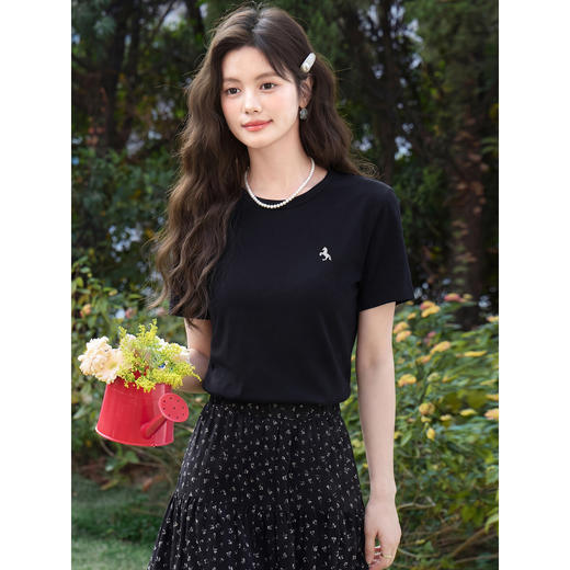鹿向南【0407/00:00新品】黑色T恤 商品图0