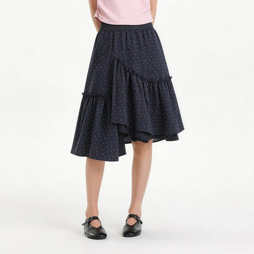 商场同款|森马半身裙女夏花边不规则2026新款气质百搭小众波点裙 商品图2