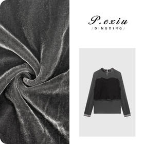 04-2潘依绣丁丁宠粉100%人丝精致高级感拼接丝绒长袖衬衫 W-63536