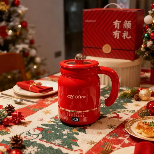 西可陶瓷釉电煮杯热奶电热杯电炖杯多功能早餐杯便携式烧水杯 商品图4