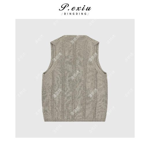 PanYiXiu/潘依绣人丝老钱风复古简约竖条纹针织马甲 C028 商品图2