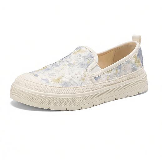 新款编织刺绣气质舒适透气单鞋繁花轻盈平底渔夫鞋W137 商品图4