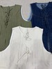 F040502春夏新款复古系带毛边牛仔无袖马甲新中式通勤外搭上衣 商品缩略图3