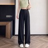 夜影雅垂～莱赛尔直筒阔腿裤女 轻奢高级感法式慵懒通勤休闲阔腿裤KZ2603 商品缩略图0