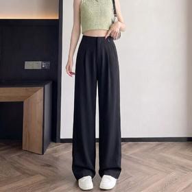 夜影雅垂～莱赛尔直筒阔腿裤女 轻奢高级感法式慵懒通勤休闲阔腿裤KZ2603