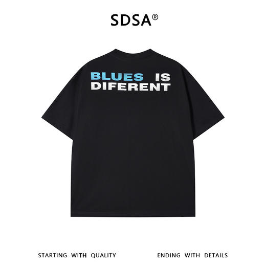 SDSA男装2026新款轻奢美式潮牌双面撞色印花字母圆领短袖T恤百搭 商品图1