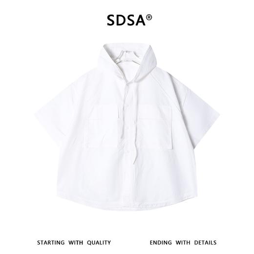 SDSA男装2026新款高贵轻奢连帽多口袋短袖衬衫宽松休闲上衣 商品图0