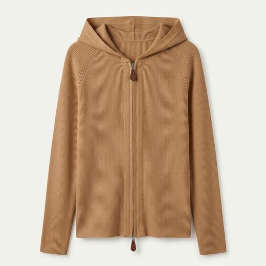 老板娘力荐~6A级白厂丝 羊毛连帽双拉链宽松卫衣外套YM260577 商品图3