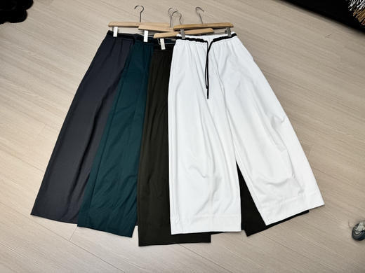 新款美式轻薄透气弯刀阔腿垂感松紧腰休闲裤 商品图6