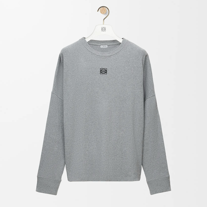 LOE-T 灰色螺纹打底长袖