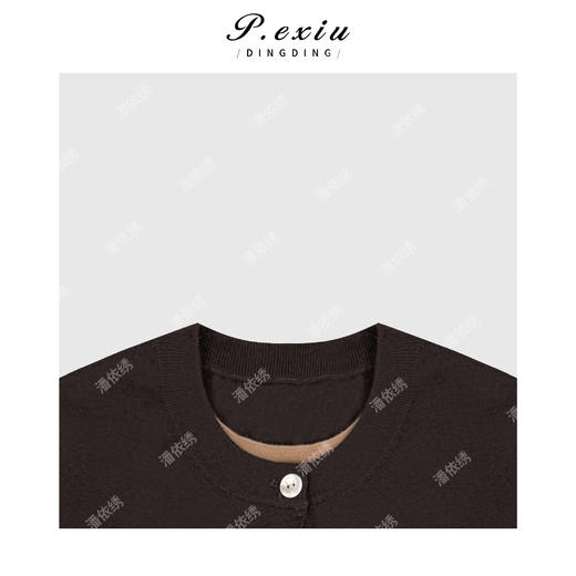 04-2潘依绣丁丁宠粉羊毛假两件撞色拼接休闲软糯圆领长袖针织上衣Q26949 商品图2