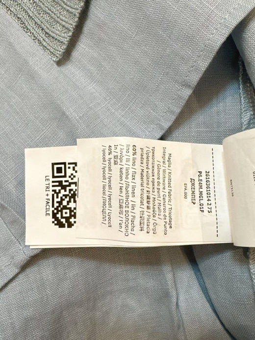 Maxc@假两件亚麻针织T恤。雾霾蓝色/米白/驼色。自己备注号码颜色 商品图13