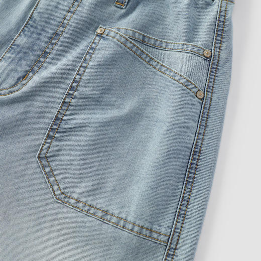 森柔|商场同款森马牛仔裤女夏季凉感长裤2026新款潮酷拽姐阔腿裤 商品图3