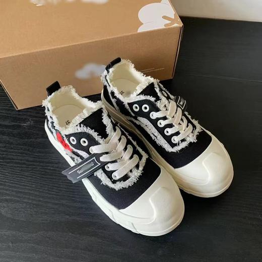 F040516春夏新款透气小白鞋女款布鞋百搭饼干鞋厚底帆布鞋 商品图7