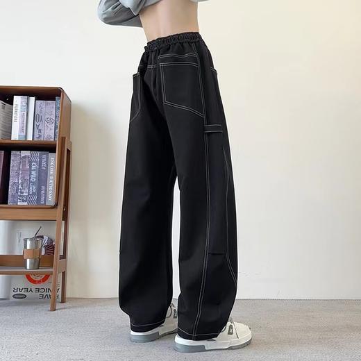 F040520春夏季新款柔软舒适情侣款户外休闲百搭拖地牛仔工装裤 商品图4