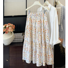 【夏日花园~棉感小碎花半身裙】夏季新款 清新碎花裙夏装蛋糕裙子 