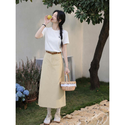 鹿向南【0407/00:00新品前1小时7折限100件】78%莱赛尔19%羊毛T恤 商品图3