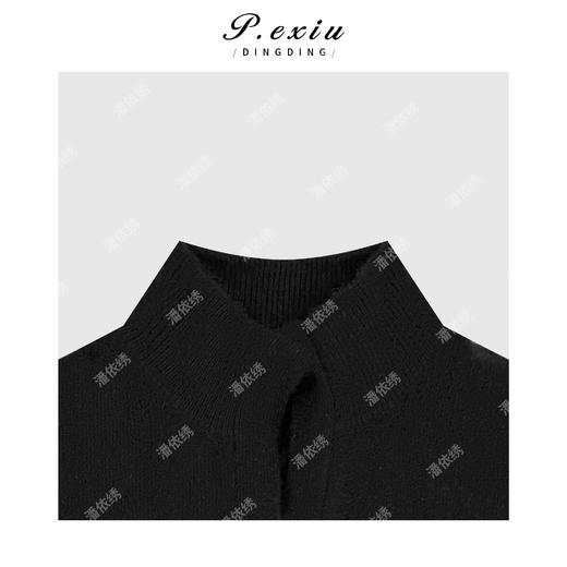 04-2潘依绣丁丁宠粉 浣熊绒羊毛通勤百搭软糯双层V领长袖针织上衣Q16476 商品图2