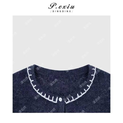 04-2潘依绣丁丁宠粉 减龄松弛爱心刺绣圆领长袖针织上衣Q36522 商品图2