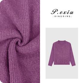 04-2潘依绣丁丁宠粉 特种纱软糯松弛感自然卷边长袖针织毛衣L2715