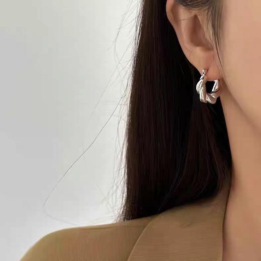 二店y  极简老钱风，十年不过时【拉夫**伦】元单 银色麻花耳环 商品图5