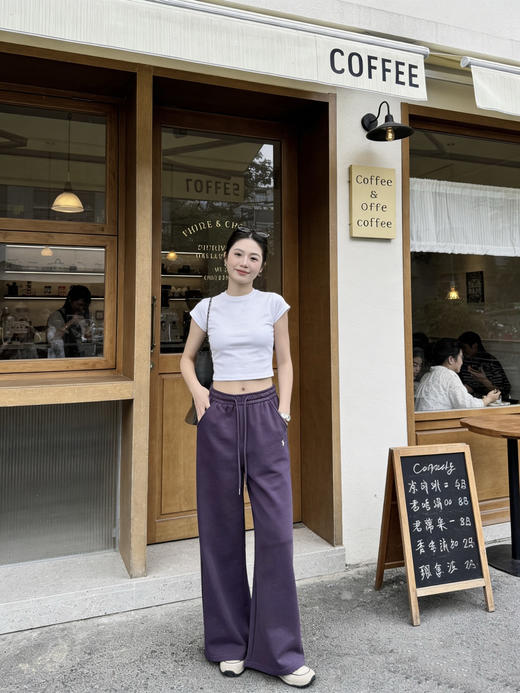 小马抽绳微喇慵懒松弛感阔腿裤卫裤 商品图3