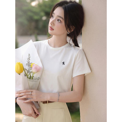 鹿向南【0407/00:00新品前1小时7折限100件】78%莱赛尔19%羊毛T恤 商品图1