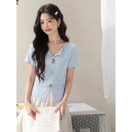 鹿向南【0407/00:00新品】蓝色针织衫 商品图3