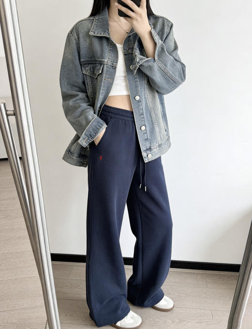 小马抽绳微喇慵懒松弛感阔腿裤卫裤 商品图1