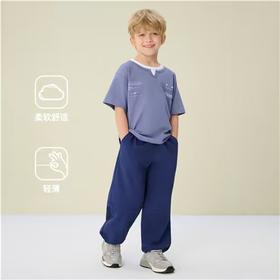 佐丹奴童装26年新款轻薄塔丝隆抽绳运动长裤03116001