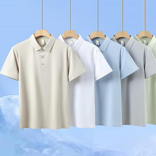 190g迪桑小皱 无缝科技纯色二级贴胶布领短袖通款polo衫  ZT-S990# 商品图3