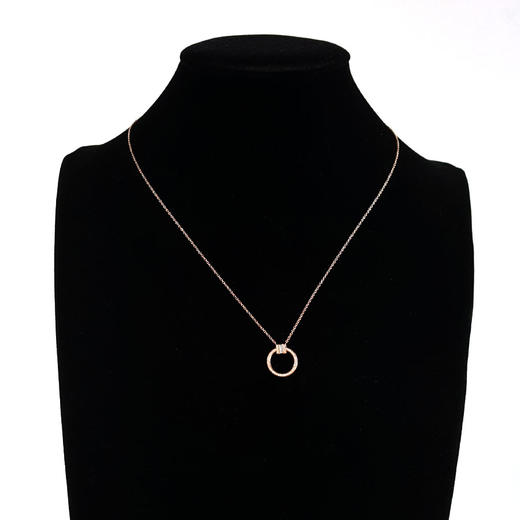 【95新】Tiffany & Co.蒂芙尼Tiffany T 系列玫瑰金满钻方钻圆形项链 链长约45.5cm女士230326NJS09 商品图6