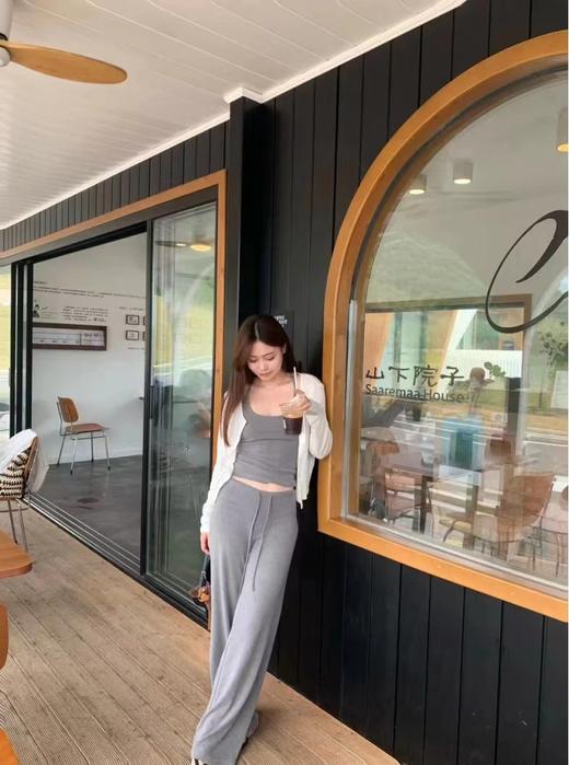 F040526夏季冰蚕丝高腰针织排汗透气显瘦休闲女士阔腿裤 商品图12