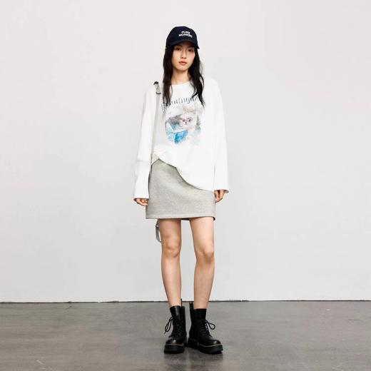 F040503春季新款休闲宽松时尚圆领印花长袖T恤上衣 商品图3