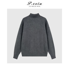 04-2潘依绣丁丁宠粉浣熊绒羊毛人丝复古软糯百搭高领长袖针织上衣Q46316