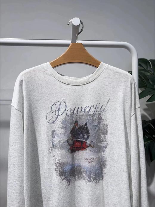 F040503春季新款休闲宽松时尚圆领印花长袖T恤上衣 商品图11