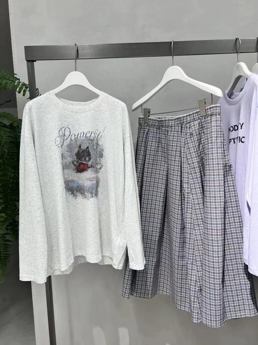 F040503春季新款休闲宽松时尚圆领印花长袖T恤上衣 商品图8