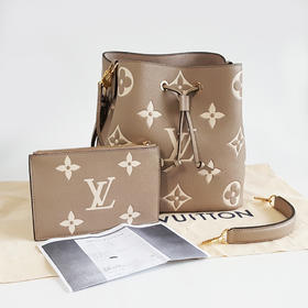 【98新】LV路易威登NEONOE系列M45555中号大象灰全皮压纹NEONOE子母包水桶包单肩包女士020426NJT07