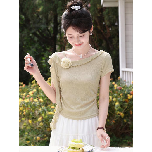 鹿向南【0407/00:00新品】绿色T恤 商品图1