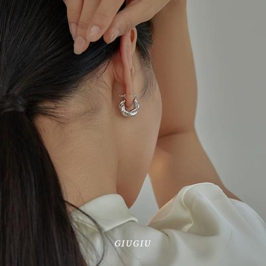 二店y  极简老钱风，十年不过时【拉夫**伦】元单 银色麻花耳环 商品图4